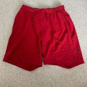 Lululemon red swim shorts with liner 7” inseam